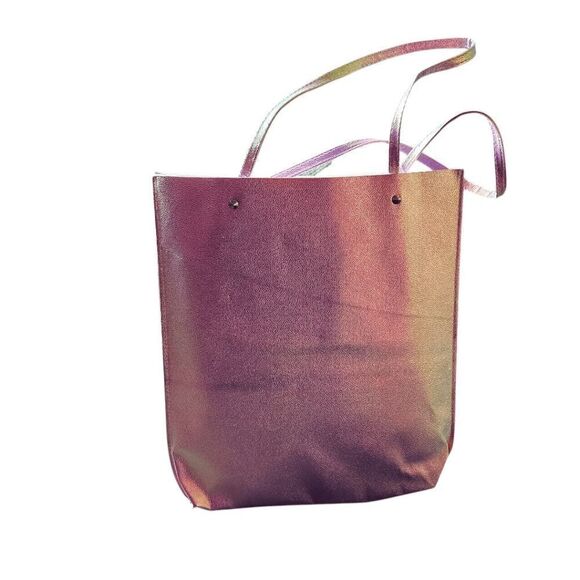 Brand New Reusable Iridescent Holographic PU Shopper Tote Bag with Dual Handles - Picture 1 of 4